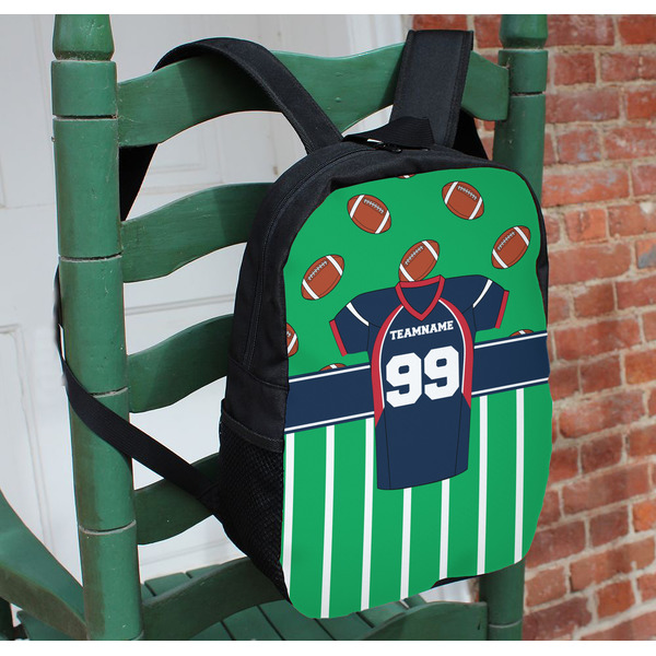 Football Jersey Kids Backpack - In Context