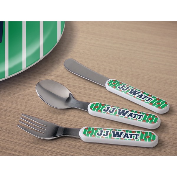 Football Jersey Kids Flatware w/ Plate