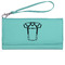 Football Jersey Ladies Wallet - Leather - Teal - Front View