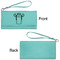 Football Jersey Ladies Wallets - Faux Leather - Teal - Front & Back View