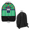 Football Jersey Large Backpack - Black - Front & Back View