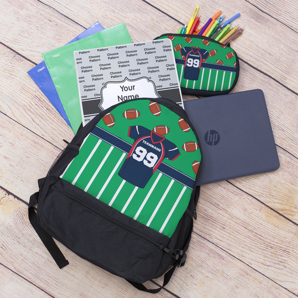 Football Jersey Large Backpack - Black - With Stuff