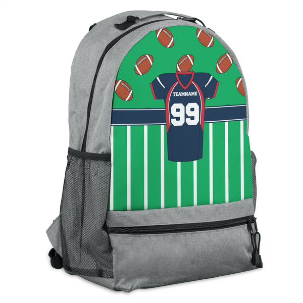 Custom Football Jersey Backpack - Grey (Personalized)