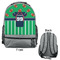Football Jersey Large Backpack - Gray - Front & Back View
