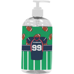 Football Jersey Plastic Soap / Lotion Dispenser (16 oz - Large - White) (Personalized)
