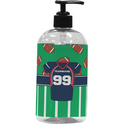 Football Jersey Plastic Soap / Lotion Dispenser (16 oz - Large - Black) (Personalized)