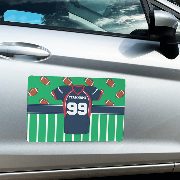 Football Jersey Large Rectangle Car Magnets- In Context