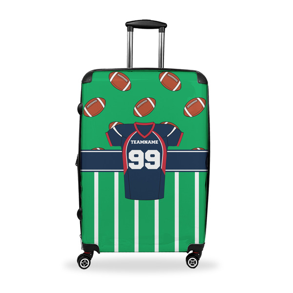 Custom Football Jersey Suitcase - 28" Large - Checked w/ Name and Number