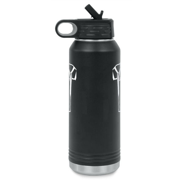 Football Jersey Laser Engraved Water Bottles - Front & Back Engraving - Side View