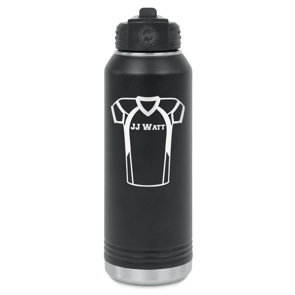 Custom Football Jersey Water Bottle - Laser Engraved - Front (Personalized)