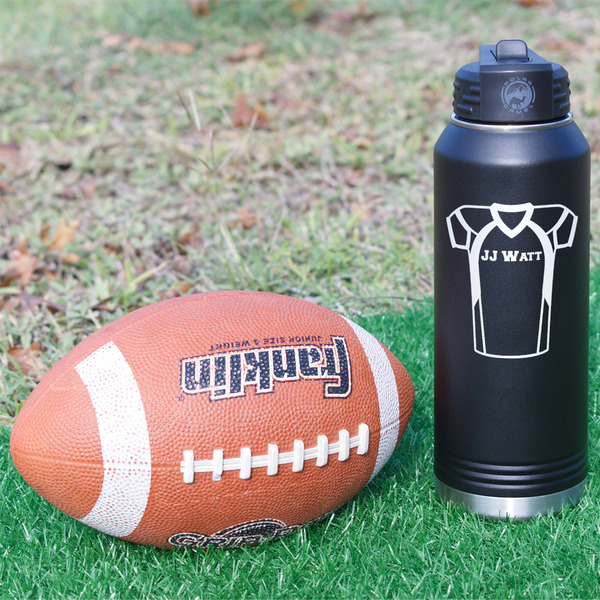 Football Jersey Laser Engraved Water Bottles - In Context