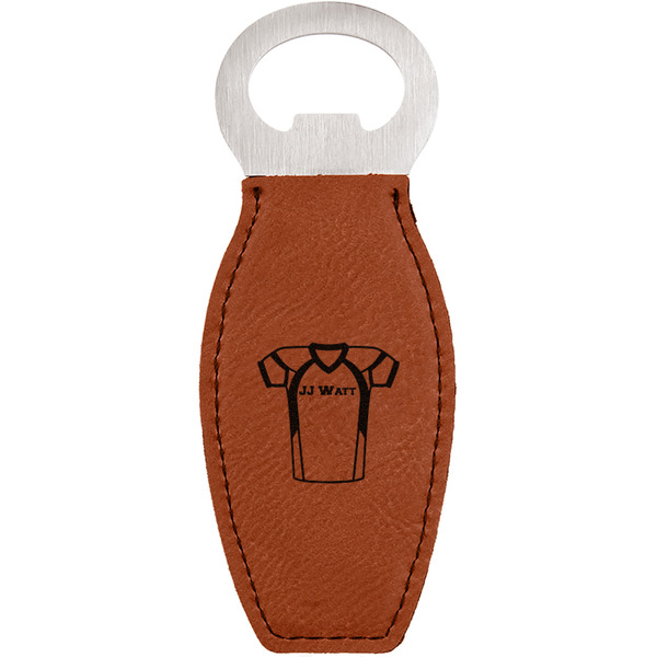 Custom Football Jersey Leatherette Bottle Opener (Personalized)