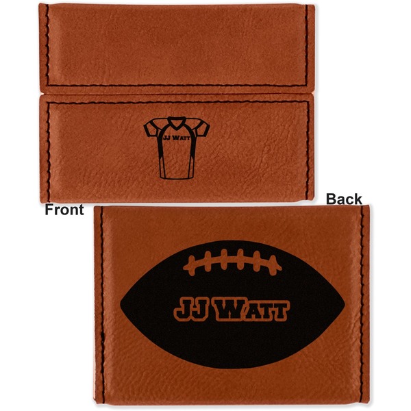 Football Jersey Leather Business Card Holder - Front Back