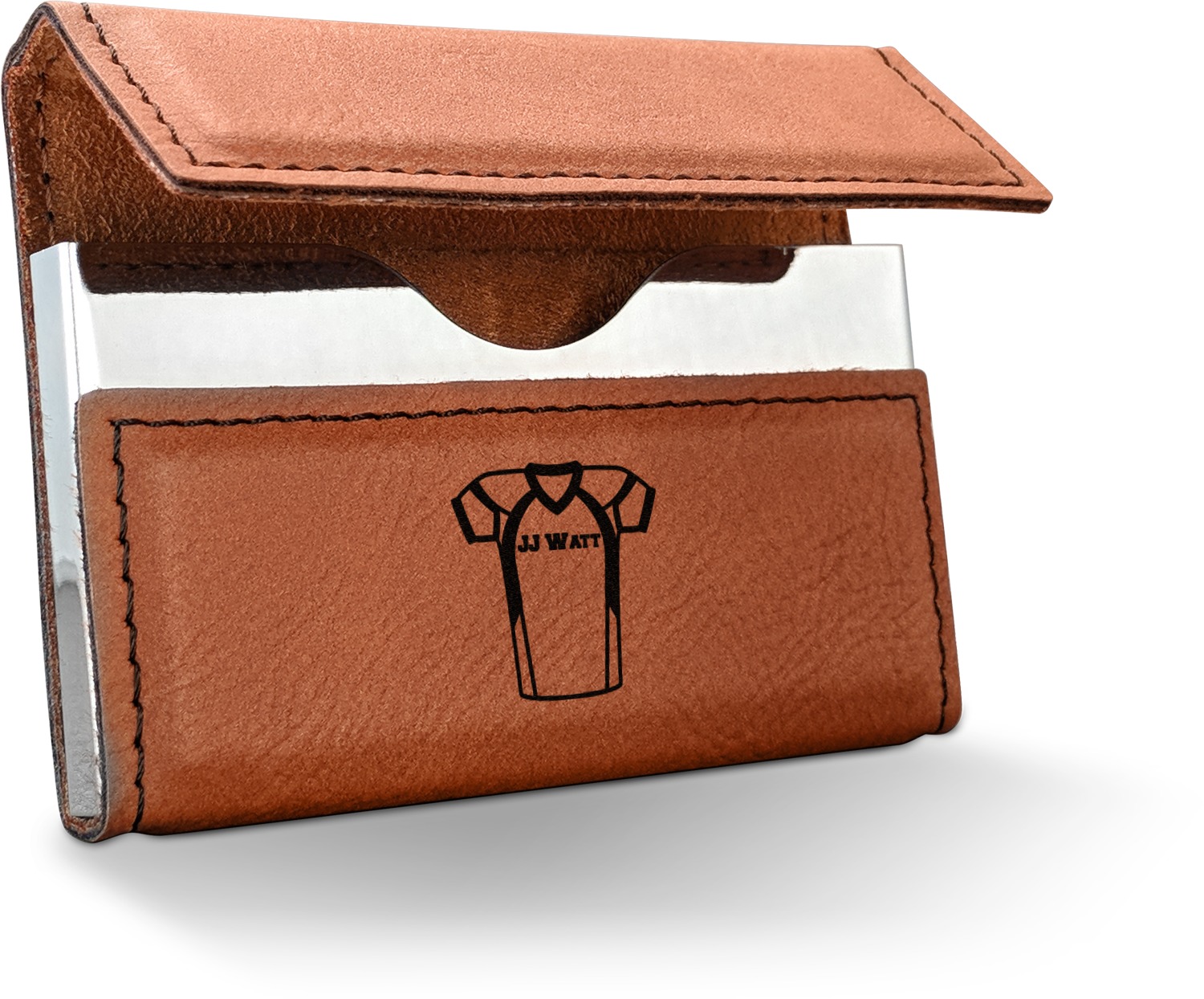 Custom Football Jersey Leatherette Business Card Case (Personalized