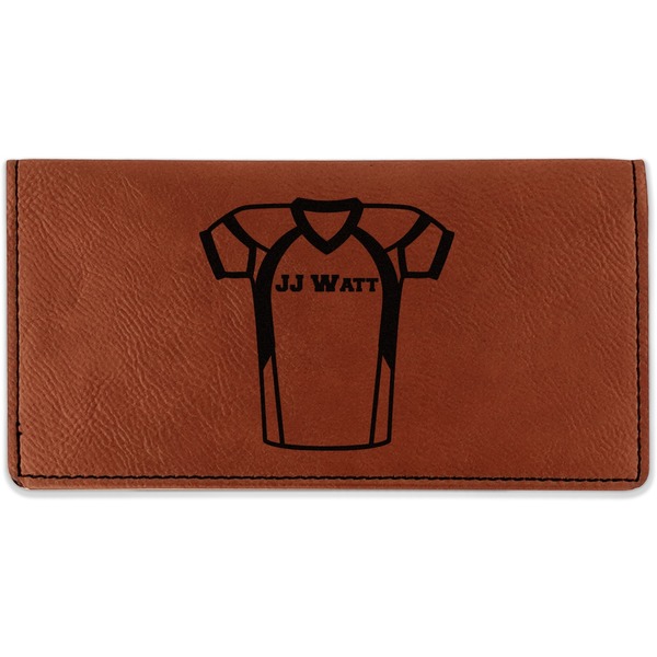 Custom Football Jersey Leatherette Checkbook Holder - Double Sided (Personalized)