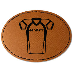 Football Jersey Faux Leather Iron On Patch - Oval (Personalized)
