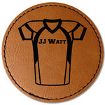 Football Jersey Faux Leather Iron On Patch - Round (Personalized)