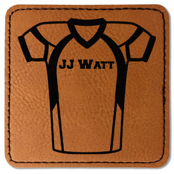 Football Jersey Faux Leather Iron On Patch - Square (Personalized)