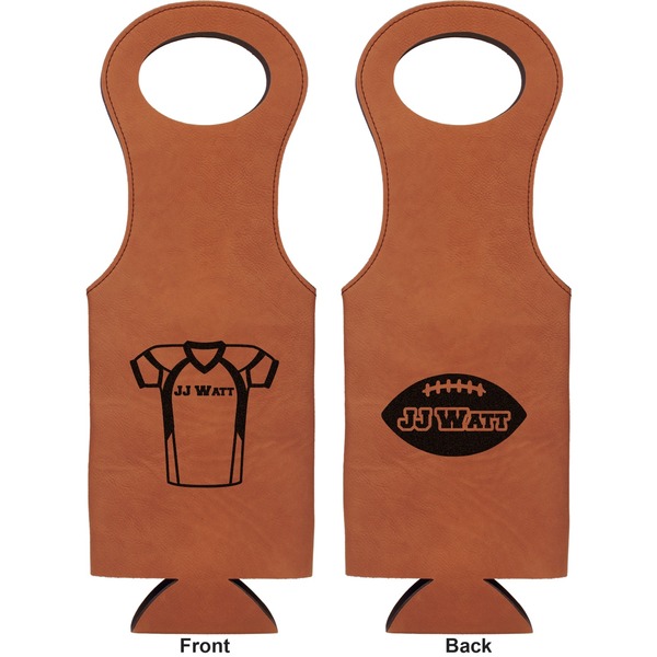 Football Jersey Leatherette Wine Tote Double Sided - Front and Back