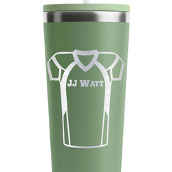 Football Jersey RTIC Everyday Tumbler with Straw - 28oz - Light Green - Single-Sided (Personalized)