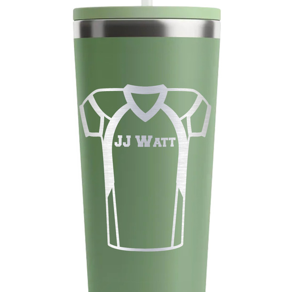 Football Jersey Light Green RTIC Everyday Tumbler - 28 oz. - Close Up