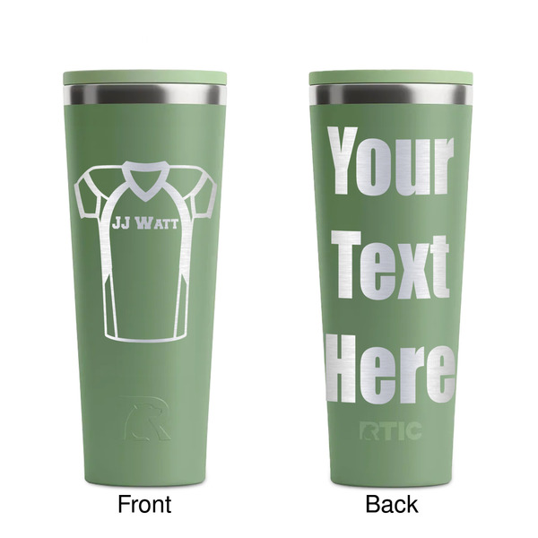 Football Jersey Light Green RTIC Everyday Tumbler - 28 oz. - Front and Back