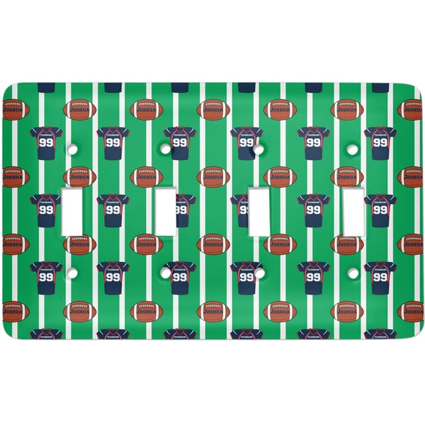 Custom Football Jersey Light Switch Cover (4 Toggle Plate) (Personalized)
