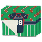 Football Jersey Single-Sided Linen Placemat - Set of 4 w/ Name and Number