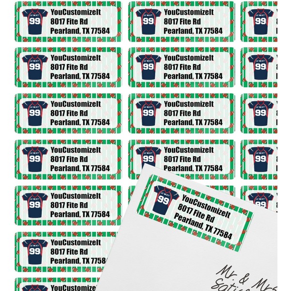 Football Jersey Mailing Label on Envelope - Multiple Labels
