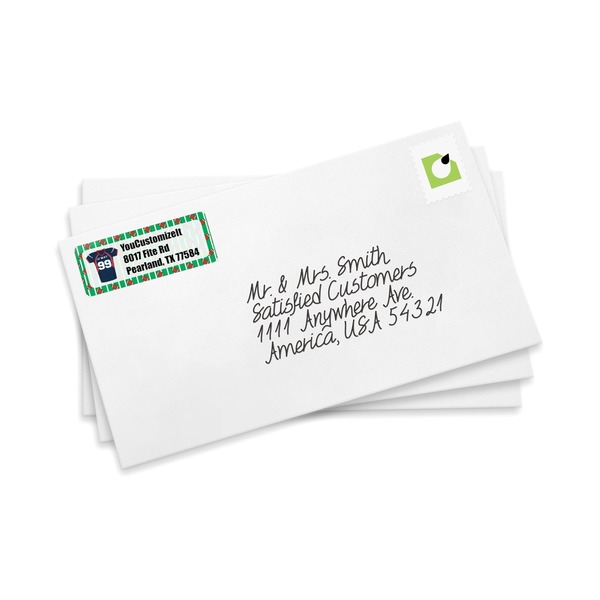 Football Jersey Mailing Label on Envelopes