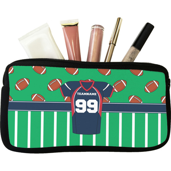 Custom Football Jersey Makeup / Cosmetic Bag - Small (Personalized)