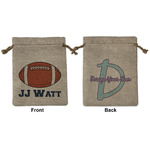 Football Jersey Medium Burlap Gift Bag - Front & Back (Personalized)