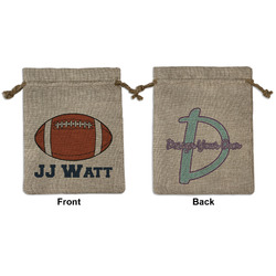 Football Jersey Medium Burlap Gift Bag - Front & Back (Personalized)