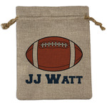 Football Jersey Medium Burlap Gift Bag - Front (Personalized)