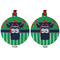 Football Jersey Metal Ball Ornament - Front and Back