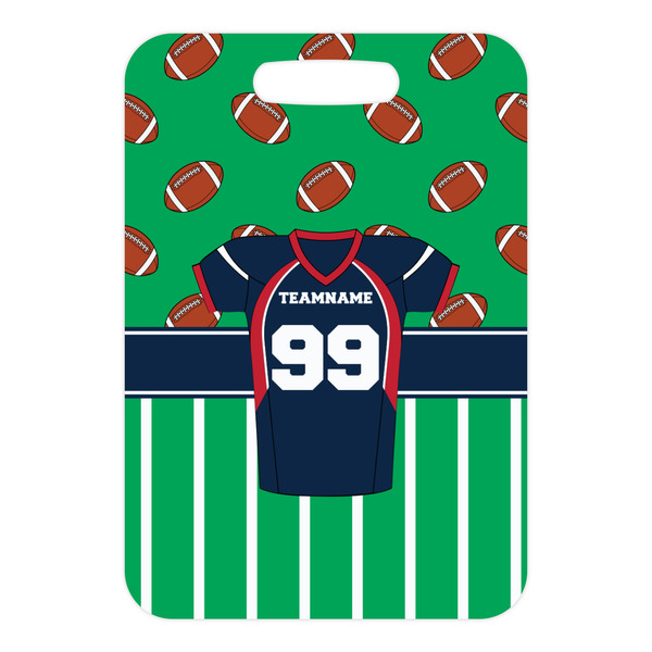 Football Jersey Metal Luggage Tag - Front Without Strap
