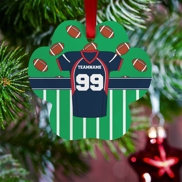 Football Jersey Metal Paw Ornament - Lifestyle