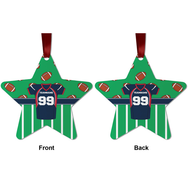 Football Jersey Metal Star Ornament - Front and Back