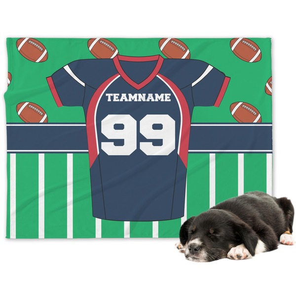 Custom Football Jersey Dog Blanket - Large (Personalized)