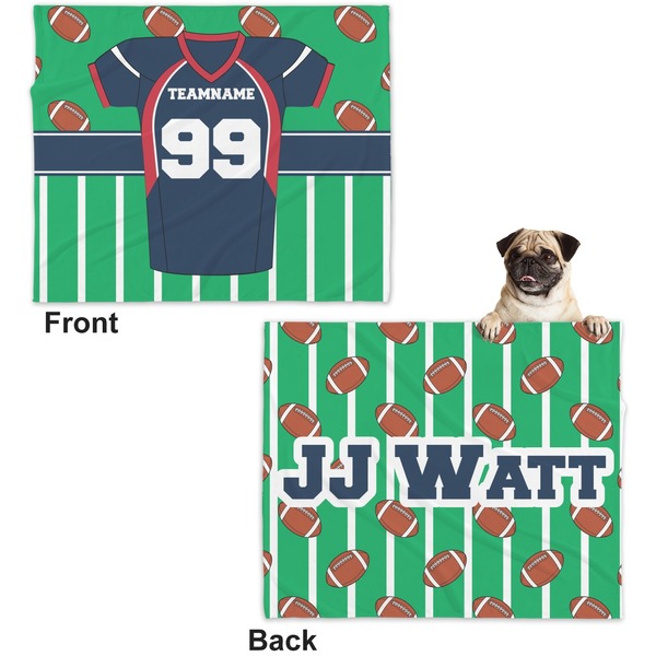 Football Jersey Microfleece Dog Blanket - Large- Front & Back