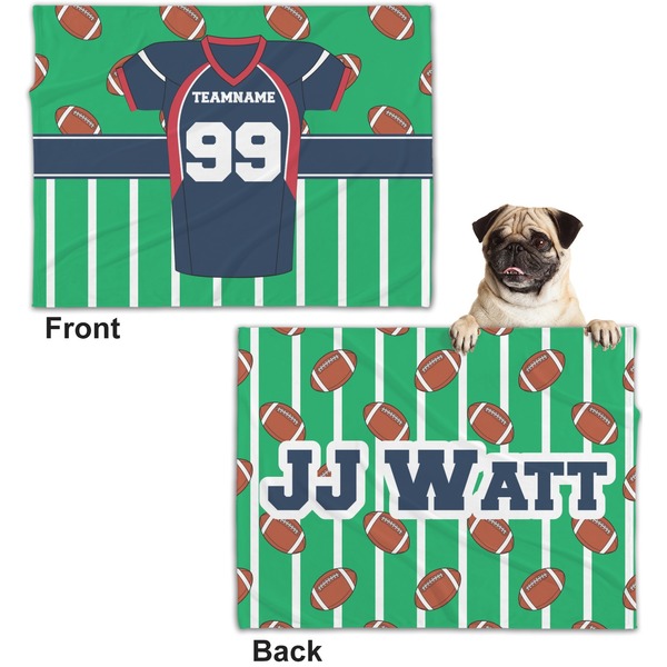 Football Jersey Microfleece Dog Blanket - Regular - Front & Back