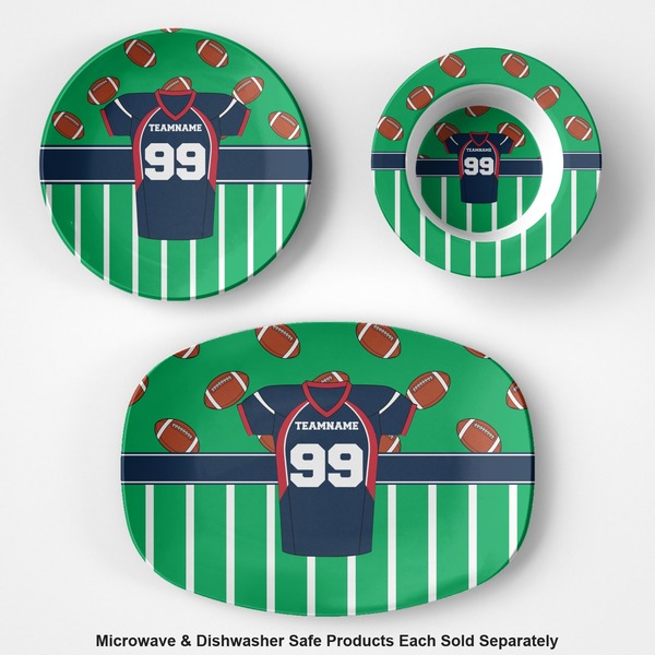 Football Jersey Microwave & Dishwasher Safe CP Plastic Dishware - Group