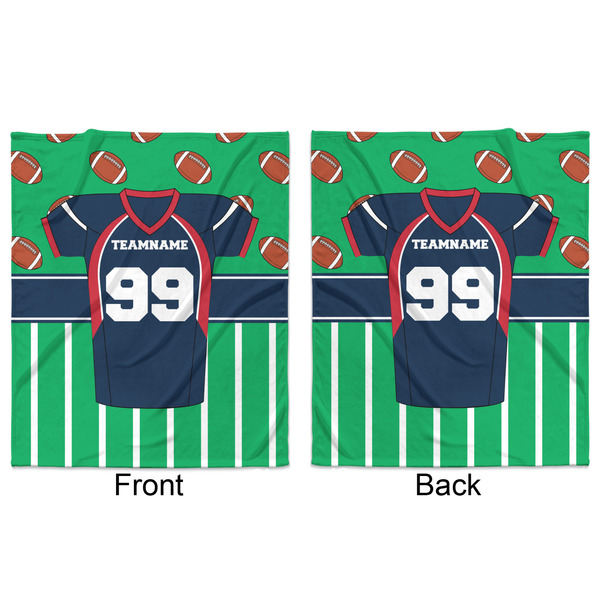 Football Jersey Minky Blanket - 50"x60" - Double Sided - Front & Back