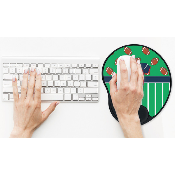 Football Jersey Mouse Pad with Wrist Rest - LIFESYTLE 2 (in use)