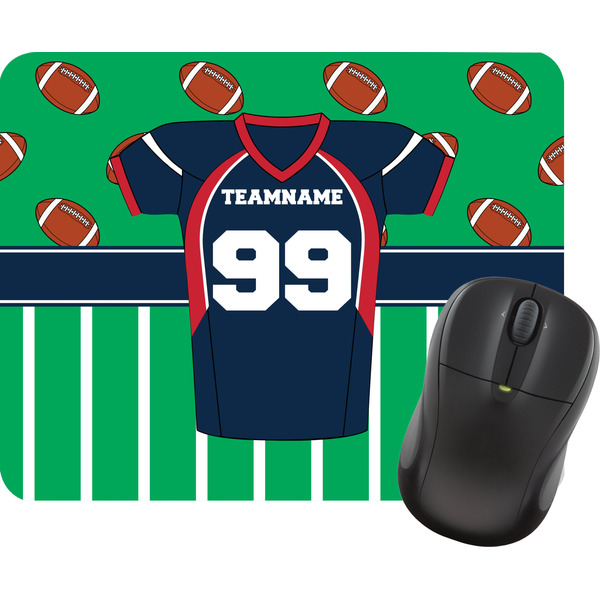 Custom Football Jersey Rectangular Mouse Pad (Personalized)
