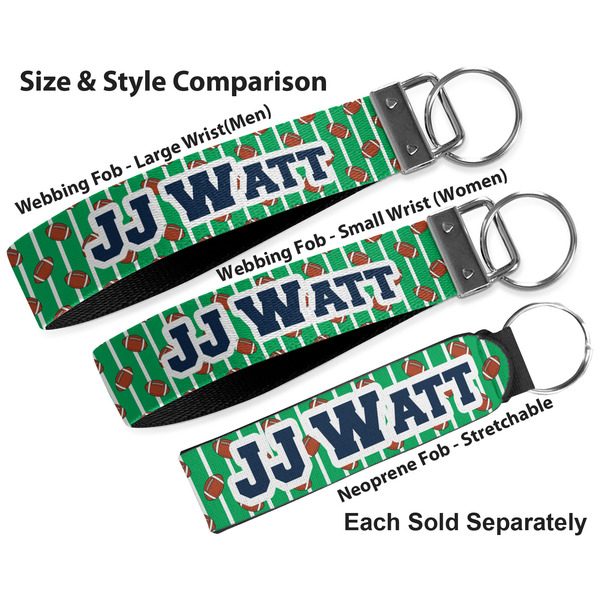 Football Jersey Multiple Key Ring comparison sizes