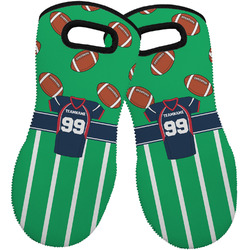 Football Jersey Neoprene Oven Mitts - Set of 2 w/ Name and Number