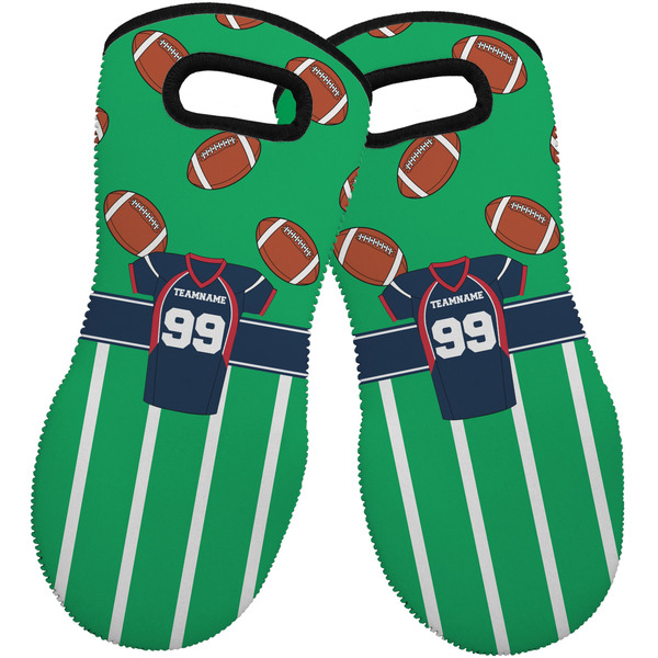 Custom Football Jersey Neoprene Oven Mitts - Set of 2 w/ Name and Number