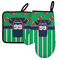 Football Jersey Left Oven Mitt & Pot Holder Set w/ Name and Number