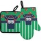 Football Jersey Right Oven Mitt & Pot Holder Set w/ Name and Number